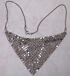 Unmarked Silvertone Drape Choker Necklace, 16" long.  Finish wear in one small area. 