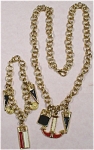Unmarked Nautical Necklace and Bracelet Set, 7 3/4" long and 24" long, excellent condition. 