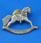 1998 Hallmark Pewter Rocking Horse Pin, 1 1/4" long, clutch back style, excellent condition. 