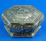 Small Metal Jewelry Box, 1960s/1970s Japan, 2 7/8" across, excellent condition. 