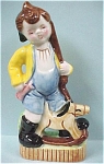 1950s/1960s Japan Ceramic Boy With Toy Rifle And Rocking Horse, 6 3/8" high, excellent condition. <BR>