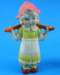 1930s/1940s Japan Bisque Dutch Girl, 4 5/8" high.  No buckets, some paint wear, no chips or damage. 