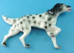 1960s Japan Ceramic Wall Hanger English Setter.  Flat back - was originally mounted on a board in a frame.  No damage, 3 3/4" high x 6" long. 