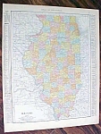 Offering this handsome colored 1912 map of the state of Illinois on one side and the city of Chicago Illinois on the other side.  This map was published / printed by Rand McNally & Co, 1912. Copyright...