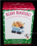 1998 Hallmark "Pluto's Coal Car" Miniature Christmas Ornament. This is #2 of 5 figurines of the Mickey Express. Still in box. FREE SHIPPING WITHIN USA!!!