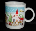 This is a Christmas Coffee Mug made in Japan. It measures 3 1/2" tall, and is in good condition. No chips or nicks.