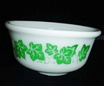 This is a Hazel Atlas Ivy Pattern Bowl. It measures 6" in diameter and is in good condition, no chips or nicks.