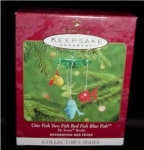 2000 Hallmark "One Fish, Two Fish, Red Fish, Blue Fish" Christmas Ornament is the 2nd in the Dr. Suess Book Series. Very cool ornament. Still in Box. FREE SHIPPING WITHIN USA!!!