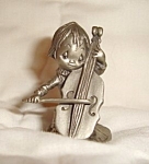 This is a Hallmark Betsey Clark Little Gallery Music Makes A Happy Heart Pewter Miniature. It measures 1.75" tall.Marked on the bottom Hallmark Little Gallery.Great Condition.