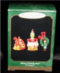 1999 Hallmark "Merry Grinch-mas" miniature Christmas Ornament. This is a set of 3 ornaments from the Dr. Suess collection. Still in box. FREE SHIPPING WITHIN USA!!!