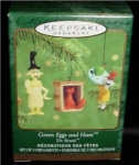 2000 Hallmark Green Eggs & Ham Miniature Ornament. This is a set of 3 ornaments from the Dr. Suess Collection. Still in box. FREE SHIPPING WITHIN USA!!!