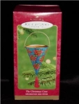 2001 The Christmas Cone Hallmark Ornament. This ornament is made of pressed tin and is still in the box. FREE SHIPPING WITHIN USA!!!!