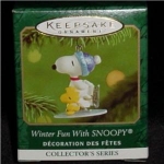 2001 Winter Fun with Snoopy Miniature Hallmark Ornament. It is 4th in the Winter Fun with Snoopy Series. Still in box. FREE SHIPPING WITHIN USA!!!!   