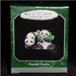 1998 Peaceful Pandas Miniature Hallmark Ornament. Still in the box. FREE SHIPPING WITHIN USA!!!!   