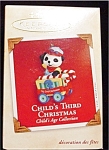 2002 Child's 3rd Christmas Hallmark Ornament. Still in the box. FREE SHIPPING WITHIN USA!!!!