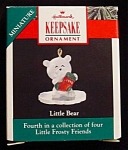 1990 Little Bear Miniature Hallmark Ornament. This is the fourth ornament in the Little Frosty Friends Series. Still in box. FREE SHIPPING WITHIN USA!!!