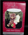 1998 Hallmark "Child's Third Christmas" Christmas Ornament is from the Child's Age Collection. This ornament is still in the box. FREE SHIPPING WITHIN USA!!!!