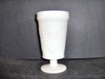 Vintage Anchor Hocking Milk Glass Grape & Leaf Footed Goblet. This translucent glass goblet is 5.75" tall no chips or cracks. Very elegant, price is for one.