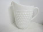  Vintage Anchor Hocking Hobnail Milk Glass Pitcher, 9" across spout to handle and 8" tall, 4" across base. Very good condition, No chips or cracks. very elegant, price is for one.