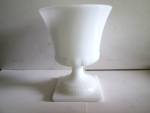 Vintage E.O.Brody Milk Glass Urn Like Vase, square pedestal bottom. Very good condition, price is for one.