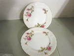 Vintage Fine China Of Japan Royal Rose Bread Plate Set of two 6.25" plates, white with pink roses and green leaves. Very good condition, price is for set. 