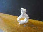 Vintage Milk Glass White Dog Napkin Rings, . Very good condition, price is for one.