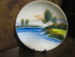 Vintage Occupied Japan Waters Edge Miniture Plate,handpainted,beautiful colors.Hanging holes in the back,Very good condition,price is for one. <BR>
