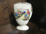 Vintage Japan Double Handles Vase,off white with house,flower and country lane.Very nice condition,price is for one.Gold trim