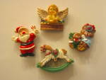 Collectibles Vintage Christmas Magnet Set, Angel, Santa with candy cane, rocking horse, and Christmas bears. One inch to two and a half inch. Good condition, price is for set includes shipping within ...