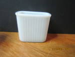 Vintage Hazel Atlas Milk Glass Kitchen Platonite Refrigerator Dish. 4.5" long, 2.75" wide and 4" tall. Very good condition, price is for one.
