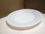 Vintage Hazel Atlas White Dinner Plate, clear white with four lines around. This plate was made in many vintage colors. good condition, price is for one.