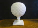 Vintage Westmoreland Milk Glass Diamond Ivy Rose Ball Vase. Good condition. Square base is 3.5" and the ball is 7" tall. No chips or cracks. Very elegant. Price is for one. 