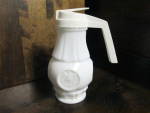 Vintage Wheaton Eagle Coin Milk Glass Syrup Container, white milk glass with white plastic cover. Four Patriotic Eagle coin designs. Very good condition, price is for one. 