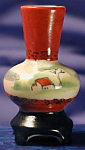 Occupied Japan H. Kato mini hand painted vase. Porcelain. Occupied Japan.  1945-1952.  The main body of this attractive little vase is rounded leading to the neck which starts out narrow & widens at t...