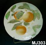 This extraordinary Majolica "Peaches" Plate measures 8" in diameter.  Stamped on the back is, "St. Clement, Made in France".  This is an original - NOT a reproduction! The con...