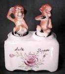 This charming Monkey Salt & Pepper Shaker Nodders are extremely rare!!! Circa: 1940's.  Made in Japan.  This is not a reproduction but is an original! It is in excellent condition - having no cra...
