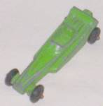 Featured for your enjoyment is a tiny little die cast metal car from Tootsie Toy. This is a stretched out Dragster ready to rumble! It shows some wear to the green paint. Measures 2 1/2" long by ...