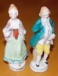 Lovely set of figurines made in Occupied Japan. Both man and woman are in period clothing. Both are in excellent condition. They stand 4 " tall.