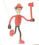 is 5.5 inches and comes with his fire helmet and ax in his original plastic tube.  Sparky is the Fire Chief and is part of Series 1.  This Bendos toy is a durable, nonviolent action figure.  Its flexi...