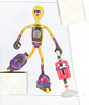 is a 5.5 inch Robot.  Axle Bendos Toy comes with roller boots and a metal detector.  This toy is a durable, nonviolent action figure.  Its flexible plastic-coated wire construction allows for infinite...