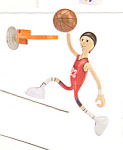 is a 5.5 inch basketball player.  He is player number 23 and plays for the Hoops.  His jump shots and slam dunks make him king of the court.  Dunkin Bendos comes with a basketball and hoop in his orig...