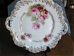 Z. S. & Co. Bavarian cake platter. c.1880-?. Very striking platter/cake plate made by Zeh, Scherzer & Co. of Bavaria, Germany. This good sized cake plate/platter has the green backstamp which is shown...