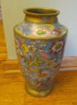 Large vintage Japanese cloisonne champleve vase. Incised mark: 'Made in Japan' on bottom. Age est: 1930's. Very attractive old vase. It stands 14.25 inches tall x 5 across top rim. It is super heavy, ...