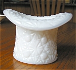 Milk glass toothpick holder. Likely Fenton. Very nice little milk glass hat in the daisy & button pattern. It has no chips or cracks, and is 2.5 high x 3.5 wide. It is not marked, but is likely older ...