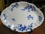Beautiful antique W. H. Grindley platter for sale. c:1891-1914. 'Rose' is the pattern name. Looks like 'flow blue', kind of a runny blue but it might not be considered that. No chips or cracks; some w...