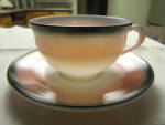 Vintage Hazel Atlas tea or coffee cup with saucer. Called 'Ovide Informal' and shown in the HA book on pg. 177. No chips or cracks. Has HA logo on bottom. Cup is 2.25 tall x 3.75 wide; saucer is 5.75 ...