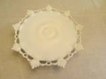Vintage milk glass pedestal platter. c: 1940's-1980. It has the Westmoreland glass symbol on the bottom. No chips or cracks. Can be used to  hold a pie, cookies, etc., or as a platform for a candle wr...