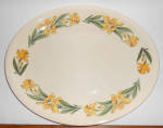 This is an offering for a very hard to find Paden City Pottery 18-1/8" by 13" wide platter in the lovely jonquil pattern. PADEN CITY ink mark. There is a pinhead size glaze flaw on the surfa...