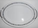 This is an offering for a pristine Seyei China 16-5/8" by 12-1/8" platter in the lovely black diamond pattern with platinum band.<BR><BR>Ink marked FINE SEYEI  CHINA NAGOYA JAPAN 1260.<BR><B...
