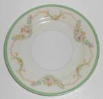 This is an offering for a near mint 7-5/8" plate.  The pattern is a floral garland on a yellow body with a green band and gold trim on the rim.<BR><BR>What looks like an 'M' for the mark and Made...